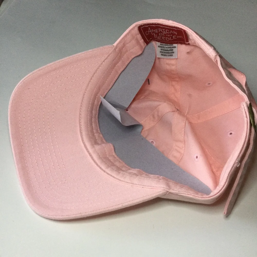 AMERICAN NEEDLE NEW YORK YANKEES LOGO BASEBALL CAP PINK OS ADJUSTABLE NWT